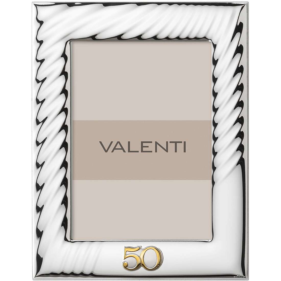 Haysom Interiors Cornice Per 50° Anniversario – Doppia Foto Con Anelli Argento, Beige Chiaro, Per Foto Nozze E 50 Anni Dopo