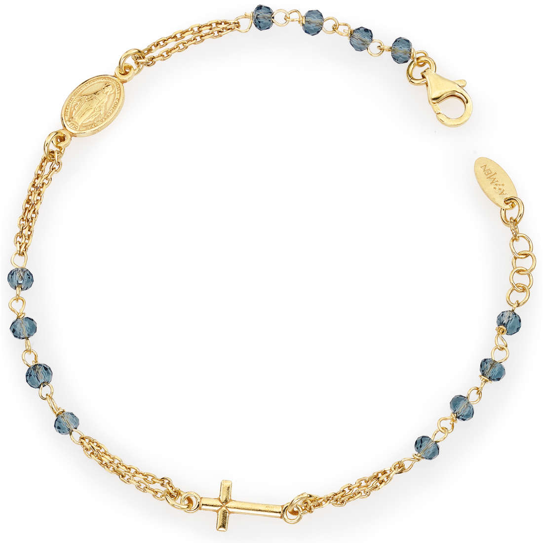 Bracciale Rosario Amen In Argento 925 Con Agata Colorata | Bracciale Donna Pietra Semipreziosa, Colore Rosé, Modello BRORM3P