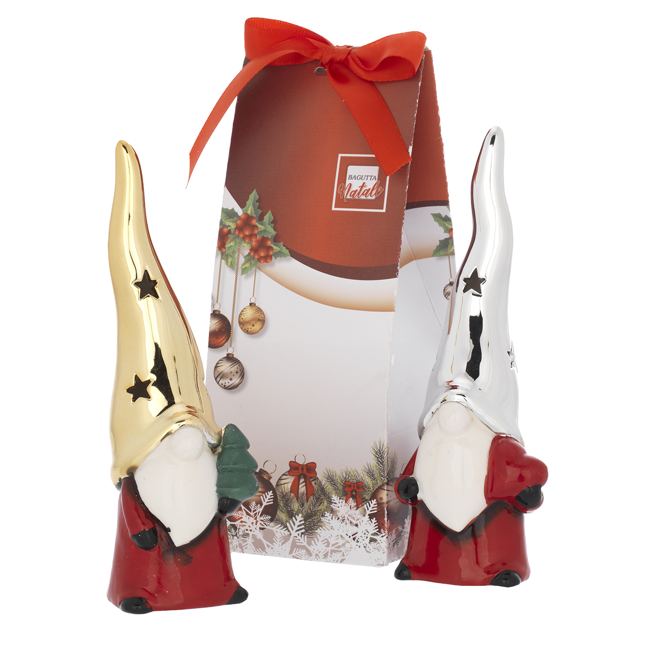 Profumatori: Babbo Natale Profumatore Pacco Regalo Cappello Oro H.19 CM