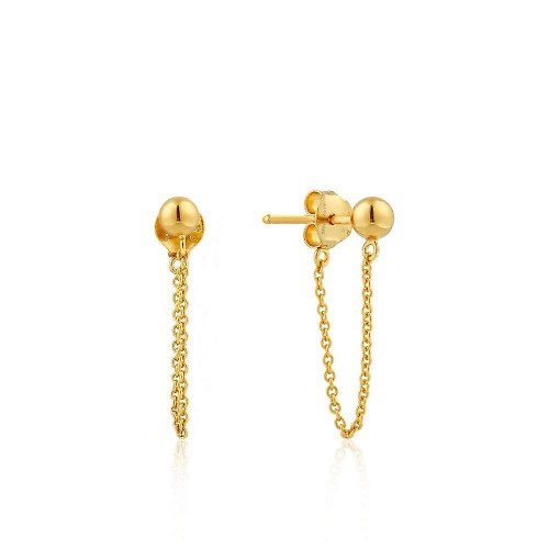 Modern chain stud earrings E002-06G Ania Hanie