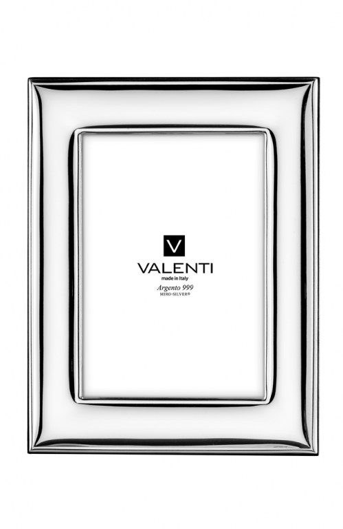 Cornice portafoto Valenti Argenti modello 52072/4L in Argento 999 Miro-Silver, design elegante con bordo lucido e formato fotografia 13x18 cm.
