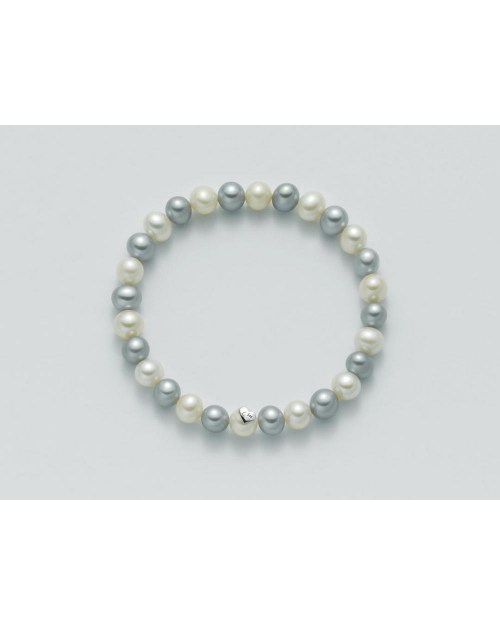Bracciale Perle Bianche e Grigie PBR1669 Miluna