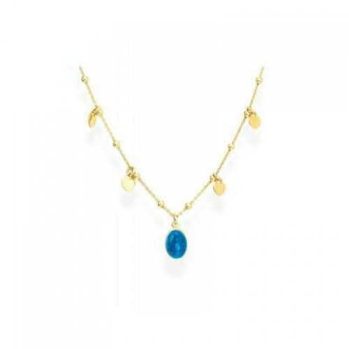 Collana oro smalto blu con ciondoli CLMSHGBL Amen