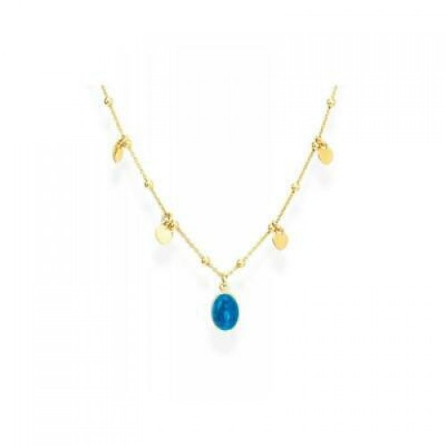 Collana oro smalto blu con ciondoli CLMSHGBL Amen