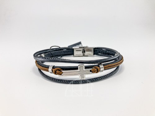 Bracciale in Similpelle e Cordino Marrone ABR580 Boccadamo