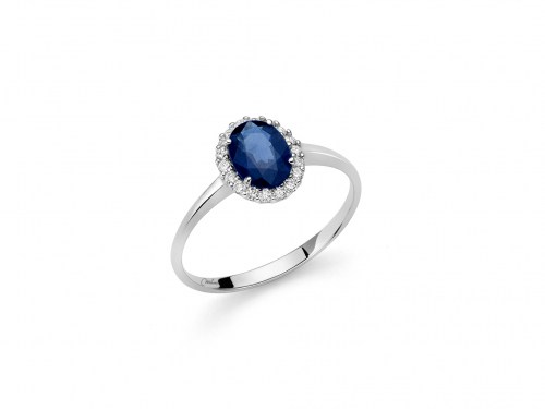 Anello Zaffiro Blu con Diamanti LID3271