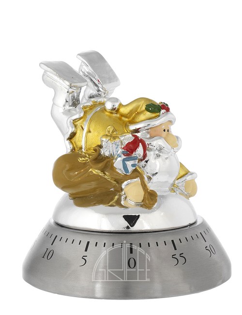 Timer Con Babbo Natale Oro 8X10 Cm N 8478-04