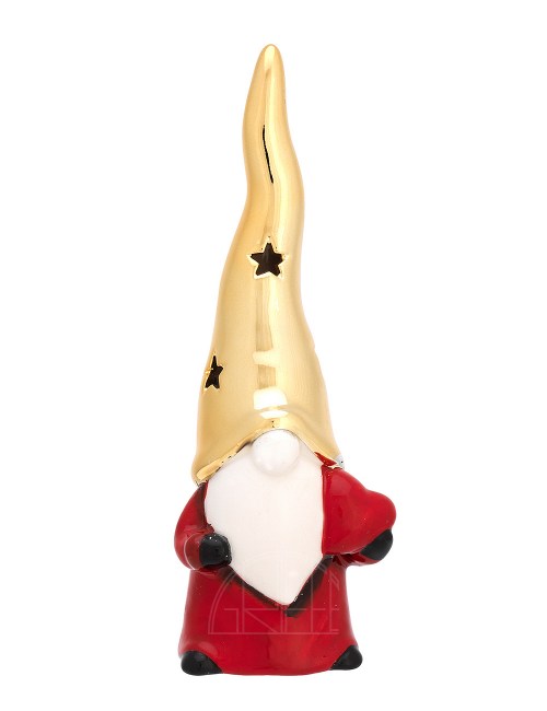 Babbo Natale Profumatore Cuore Cappello Oro H.19 CM N 8495-05
