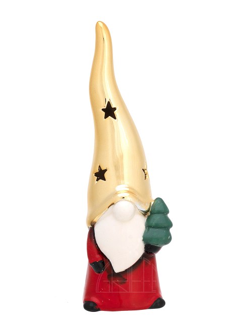 Babbo Natale Profumatore Albero Cappello Oro H.19 CM N 8495-06