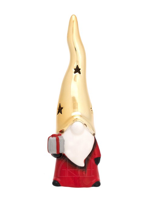 Babbo Natale Profumatore Pacco Regalo Cappello Oro H.19 CM N 8495-08