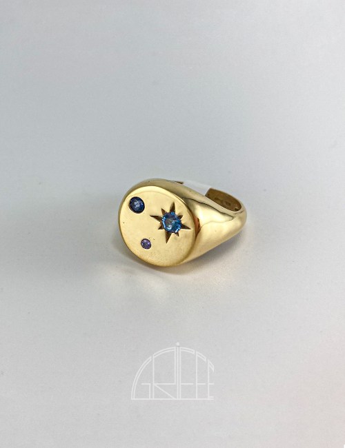 Anello Chevalier Ops pietre celesti - OPS-ICG05