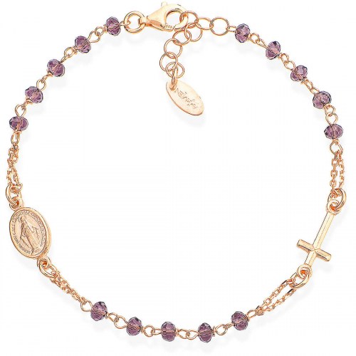 Bracciale Rosario Cristalli Viola BRORL3 Amen