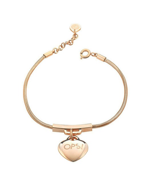 Bracciale rosè con cuore centrale pendente  OPSBR-365 OPS