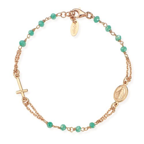 Bracciale Rosario Cristalli Acquamarina BRORM3 Amen