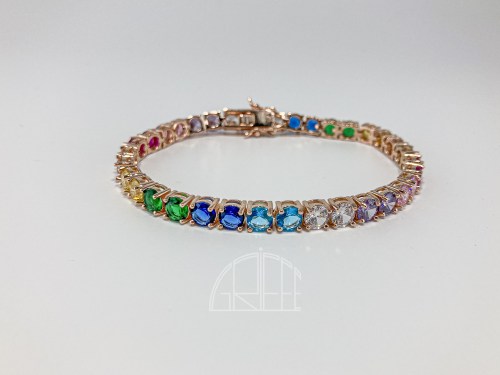  Bracciale Tennis multicolor con zirconi brand La Griffe gioielleria