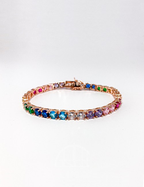  Bracciale Tennis multicolor con zirconi brand La Griffe gioielleria