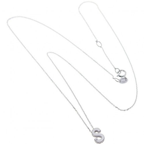 Collana Oro Bianco Lettera S Bliss 20090552