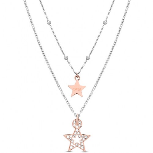 Collana doppio filo ciondoli stelle Swarovski OPSCL577 OPS