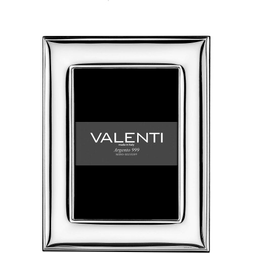 Cornice portafoto Valenti Argenti codice 52072/4XLBI in Argento 999 Miro-Silver, elegante cornice con finitura lucida ideale per fotografie e ricordi preziosi.
