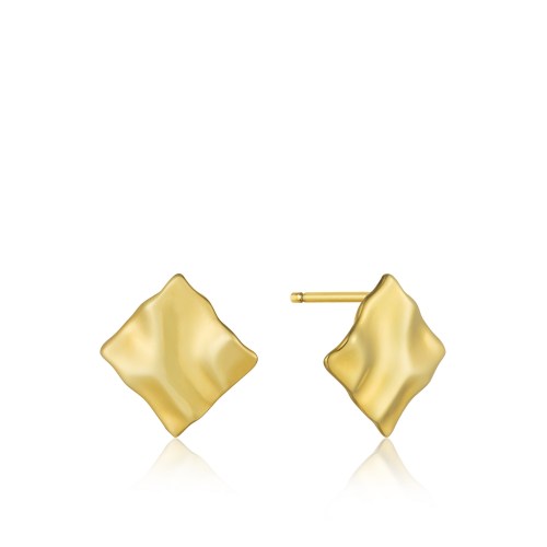 Crush mini square stud earrings E017-05G Ania Haie